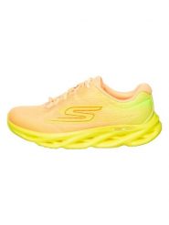 Skechers Buty "Go Run Swirl Tech Speed - Ultimate Stride" ze wzorem do biegania rozmiar: 37. Pomarańczowe obuwie sportowe Skechers, z materiału, bez zapięcia, do biegania. Za 220.12 zł.