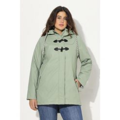 Damskie Kurtka przeciwdeszczowa HYPRAR wodoszczelna kaptur podłużne guziki. Zielone kurtki sportowe Ulla Popken, plus size, bez wzorów, z materiału, bez kaptura, trekkingowe. W wyprzedaży za 521.99 zł.