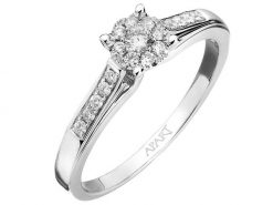 Pierścionek z białego złota z brylantami - 0,19 ct - próba 585. Białe pierścionki Apart, z brylantem, złote. Za 5,390.00 zł.