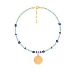 Bransoletka z niebieskimi japońskimi koralikami Miyuki z zawieszką Boho I. Niebieskie bransoletki Lilou, z turkusem, ze stali. Za 298.00 zł.