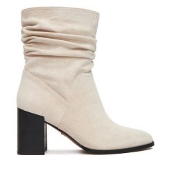 Botki Nine West. Brązowe botki Nine West, bez wzorów, bez obcasa, na słupku, bez zapięcia. Za 269.99 zł.