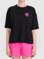 4F Koszulka w kolorze czarnym rozmiar: L. Czarne bluzki 4f, l, bez wzorów, z bawełny, bez kołnierzyka, bez ramiączek. Za 41.59 zł.