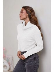 Soft Cashmere Golf w kolorze białym rozmiar: 38/40. Białe golfy Soft Cashmere, bez wzorów, z kaszmiru, bez ramiączek. Za 101.23 zł.