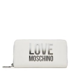 Duży Portfel Damski LOVE MOSCHINO. Białe portfele Love Moschino, bez wzorów. Za 319.99 zł.