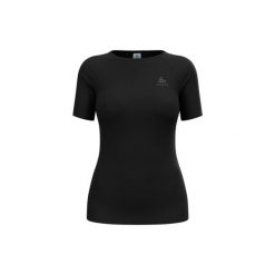 Koszulka termoaktywna damska Odlo Merino PW 140 Seamless BL Top Crew Neck SS. Czarne topy Odlo, xs, bez wzorów, bez kołnierzyka, bez ramiączek. Za 384.55 zł.