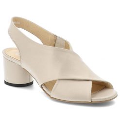 Beżowe Sandały Simen Eleganckie Obuwie Damskie Na Obcasie. Brązowe sandały Simen, bez wzorów, ze skóry, biznesowe, bez obcasa, na obcasie, bez zapięcia. Za 379.00 zł.