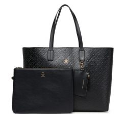 Torebka Tommy Hilfiger. Czarne shopper TOMMY HILFIGER, bez wzorów, bez dodatków. Za 749.99 zł.