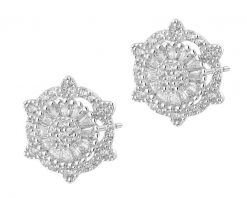 Kolczyki srebrne z cyrkoniami - rozety. Szare kolczyki Apart, z cyrkonią, srebrne. Za 154.00 zł.