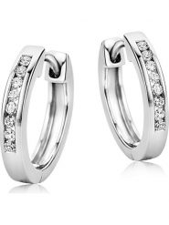 Revoni Złote kolczyki-kreole z diamentami rozmiar: onesize. Szare kolczyki Revoni, z diamentem, złote. Za 1,796.99 zł.