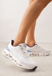 Białe Siateczkowe Buty Sportowe na Podeszwie z Otworami Quilvia. Białe obuwie sportowe Renee, z materiału, bez zapięcia. Za 119.99 zł.