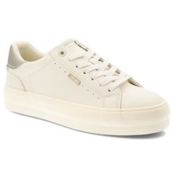 Trampki damskie Big Star, skóra ekologiczna sznurowany fason gruba gumowa podeszwa minimalistyczny design subtelne logo, beżowe, TT274806. Brązowe trampki Big Star, bez wzorów, z gumy, bez zapięcia. Za 149.00 zł.