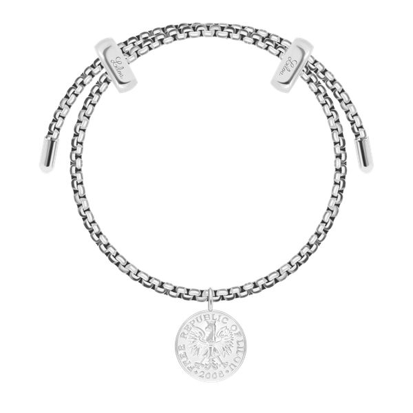 Bransoletka Liana z posrebrzaną Monetą Szczęścia. Brązowe bransoletki Lilou, posrebrzane. Za 308.00 zł.