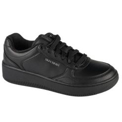 Buty sportowe do chodzenia damskie, Sport Court 2.0 - Core Essential. Czarne obuwie sportowe Skechers, bez zapięcia, trekkingowe, Skechers Sport. Za 239.99 zł.