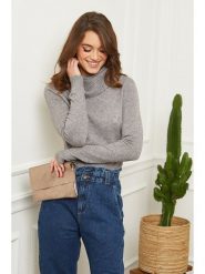 Soft Cashmere Golf w kolorze szarym rozmiar: 38/40. Szare golfy Soft Cashmere, bez wzorów, z kaszmiru, bez ramiączek. Za 133.95 zł.