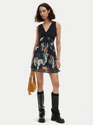 Desigual Sukienka letnia Uve 26SWVW47 Czarny Regular Fit. Czarne sukienki Desigual, na lato, m, bez wzorów, z bawełny, bez kołnierzyka, bez ramiączek. Za 489.99 zł.