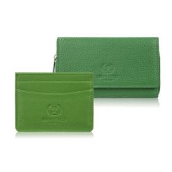 Zestaw prezentowy dla niej portfel damski skórzany T-138 i etui na karty T-151 Paolo Peruzzi ZUP-145-GR. Zielone portfele PAOLO PERUZZI, bez wzorów, ze skóry. Za 129.00 zł.