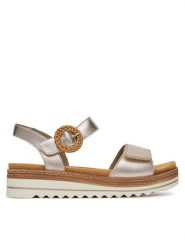 Remonte Sandały CEO-D0Q52-31 Złoty. Żółte sandały Remonte, bez wzorów, ze skóry, bez obcasa, na płaskiej podeszwie, bez zapięcia. Za 379.99 zł.