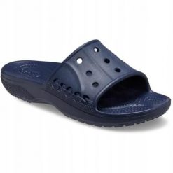 Klapki Dla Dorosłych Crocs Baya II Slide. Niebieskie klapki Crocs, bez wzorów, z materiału, bez obcasa. Za 99.99 zł.
