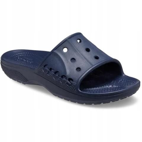 Klapki Dla Dorosłych Crocs Baya II Slide. Czarne klapki Crocs, bez wzorów, z materiału, bez obcasa. Za 99.99 zł.