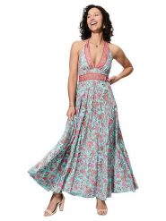 Aller Simplement Sukienka w kolorze turkusowym rozmiar: 34-40. Niebieskie sukienki Aller Simplement, bez wzorów, klasyczne, bez kołnierzyka, bez ramiączek, maxi. Za 65.99 zł.