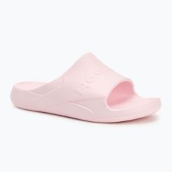 Klapki damskie Reebok Clean. Czerwone klapki Reebok, bez wzorów, z gumy, bez obcasa. Za 79.99 zł.