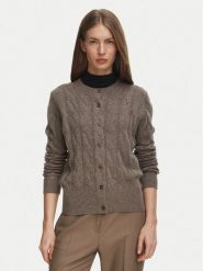 Tommy Hilfiger Kardigan Soft WW0WW52191 Beżowy ciemny Regular Fit. Brązowe kardigany TOMMY HILFIGER, xl, bez wzorów, z wełny. Za 649.99 zł.