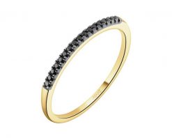 Pierścionek z żółtego złota z czarnymi brylantami - 0,05 ct - próba 375. Czarne pierścionki Apart, z brylantem, złote. Za 1,059.00 zł.