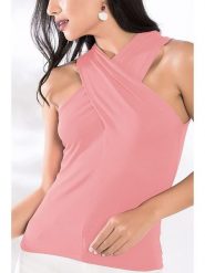 Milan Kiss Top w kolorze jasnoróżowym rozmiar: M. Różowe topy Milan Kiss, m, bez wzorów, bez kołnierzyka, bez ramiączek. Za 43.99 zł.