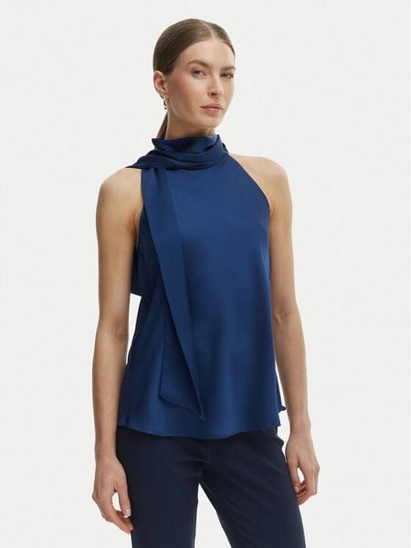 Rinascimento Bluzka CFC0127770003 Niebieski Regular Fit. Niebieskie bluzki Rinascimento, xl, bez wzorów, z syntetyku, bez kołnierzyka, bez ramiączek. Za 202.99 zł.
