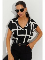 Cool and sexy Koszulka w kolorze czarno-białym rozmiar: S. Czarne bluzki Cool and sexy, s, bez wzorów, bez kołnierzyka, bez ramiączek. Za 48.39 zł.