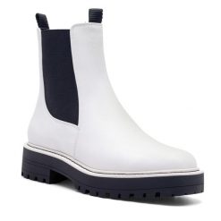 Sztyblety SAM EDELMAN. Białe botki Sam Edelman, bez wzorów, bez obcasa, na płaskiej podeszwie, bez zapięcia. Za 239.99 zł.