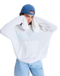 Bluza z kapturem dla Kobiety OCEAN DRIVE Biały. Białe bluzy Roxy, l, bez wzorów, z dzianiny, z kapturem. Za 153.99 zł.