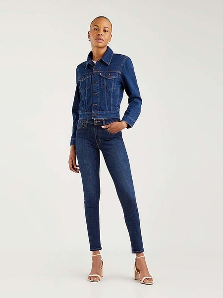 Levi's Dżinsy "721" - Skinny fit - w kolorze granatowym rozmiar: W26/L30. Niebieskie jeansy Levi's®, l, z aplikacjami, z podwyższonym stanem. Za 232.23 zł.