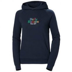 Bluza sportowa damska Helly Hansen Core Graphic. Niebieskie bluzy Helly Hansen, xl, bez wzorów, z materiału, z kapturem. Za 499.99 zł.