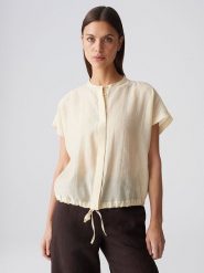 OPUS Bluzka "Fadell" w kolorze żółtym rozmiar: 44. Żółte bluzki Opus, bez wzorów, bez kołnierzyka, bez ramiączek. Za 159.95 zł.
