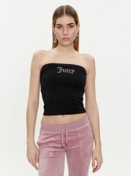 Juicy Couture Top Babey JCWCT23310 Czarny Slim Fit. Czarne topy Juicy Couture, m, bez wzorów, z bawełny, bez kołnierzyka, bez ramiączek. Za 79.99 zł.