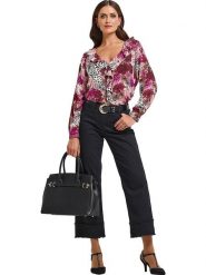 Heine Bluzka w kolorze fioletowym rozmiar: 40. Różowe bluzki Heine, bez wzorów, z wiskozy, bez kołnierzyka, bez ramiączek. Za 56.95 zł.