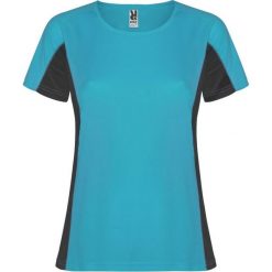Damska Koszulka Sportowa Z Krótkim Rękawem Shanghai. Niebieskie koszulki sportowe ROLY, bez wzorów, bez ramiączek, na jogę i pilates. Za 38.99 zł.