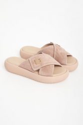 Klapki damskie zamszowe BALDININI. Klapki Baldinini, bez wzorów, z zamszu, bez obcasa. Za 1,679.00 zł.