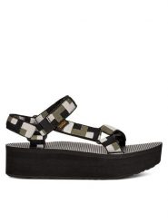 Teva Sandały Flatform Universal 1008844 Czarny. Czarne sandały Teva, bez wzorów, z materiału, bez obcasa, na koturnie, bez zapięcia. Za 349.99 zł.