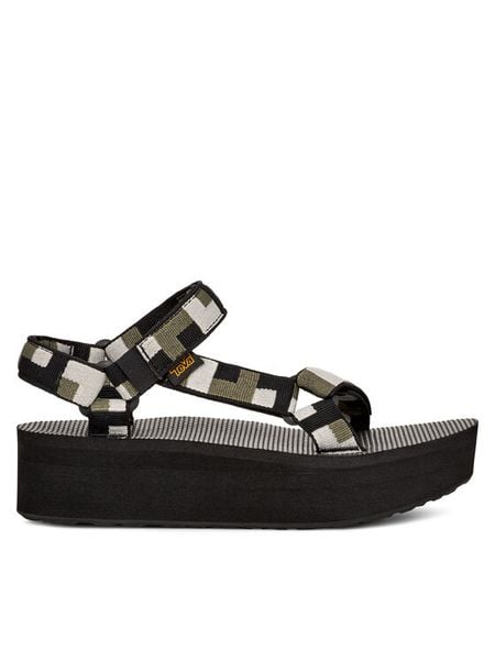 Teva Sandały Flatform Universal 1008844 Czarny. Czarne sandały Teva, bez wzorów, z materiału, bez obcasa, na koturnie, bez zapięcia. Za 222.99 zł.