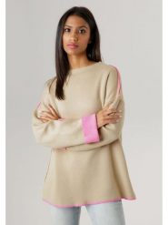 Aniston Sweter w kolorze beżowym rozmiar: 44. Brązowe swetry Aniston, bez wzorów, bez ramiączek. Za 48.05 zł.