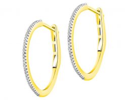 Kolczyki z żółtego złota z diamentami - koła - 0,10 ct - próba 585. Żółte kolczyki Apart, z diamentem, złote. Za 3,659.00 zł.