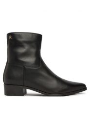 Tommy Hilfiger Botki Leather Ankle Boot W Zip FW0FW09921 Czarny. Czarne botki TOMMY HILFIGER, bez wzorów, ze skóry, bez obcasa, na płaskiej podeszwie, bez zapięcia. Za 699.99 zł.