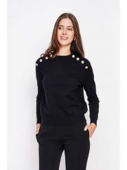 ASSUILI Sweter w kolorze czarnym rozmiar: 42. Czarne swetry Assuili, bez wzorów, bez ramiączek. Za 126.15 zł.