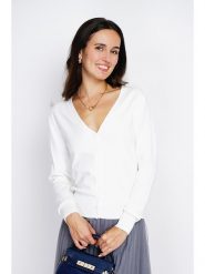 ASSUILI Kardigan w kolorze białym rozmiar: 36. Białe kardigany Assuili, bez wzorów, z kaszmiru. Za 100.99 zł.