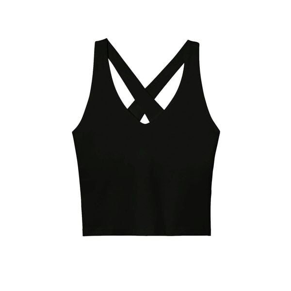 Damski tank top Girlfriend Collective Float Zoe. Czarne topy GIRLFRIEND COLLECTIVE, bez wzorów, bez kołnierzyka, bez ramiączek. Za 244.50 zł.