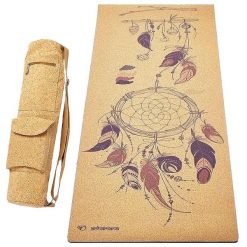 Zestaw mata do jogi z gumy i korka 5 mm + torba z korka - Attrape rêves. Białe torby na ramię ACHAMANA, bez wzorów, z bawełny, eleganckie, na ramię, duże, bez dodatków. Za 550.00 zł.