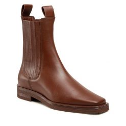Sztyblety Gino Rossi. Brązowe botki Gino Rossi, bez wzorów, bez obcasa, na płaskiej podeszwie, bez zapięcia. Za 429.99 zł.