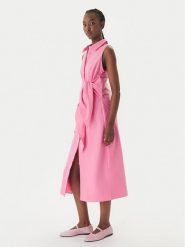 LOLA CASADEMUNT Sukienka koszulowa LS2616085 Różowy Regular Fit. Czerwone sukienki LOLA CASADEMUNT, m, bez wzorów, z bawełny, bez kołnierzyka, bez ramiączek, koszulowe. Za 627.99 zł.